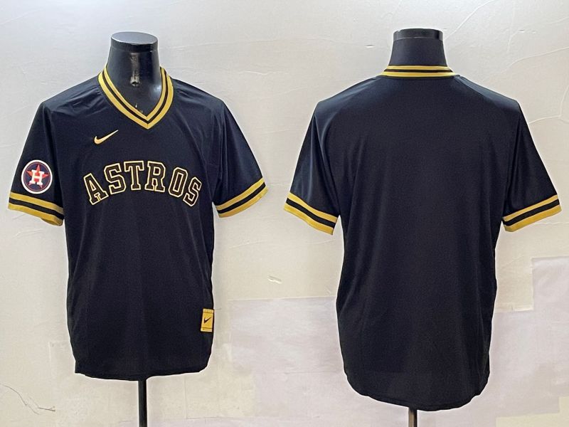 Men Houston Astros Blank Black Gold Game 2025 Nike MLB Jersey style 2->houston astros->MLB Jersey